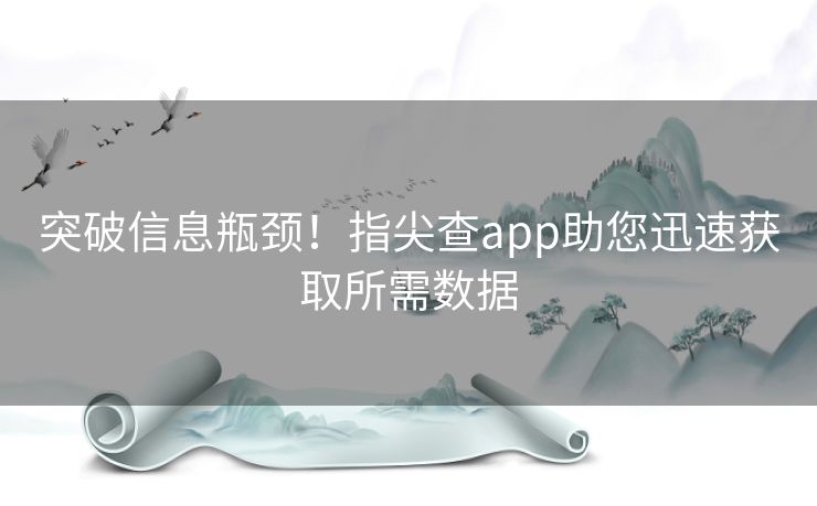 突破信息瓶颈！指尖查app助您迅速获取所需数据