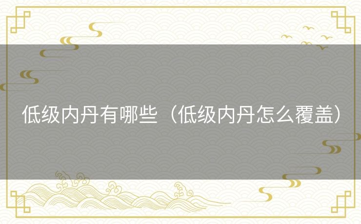 低级内丹有哪些（低级内丹怎么覆盖）