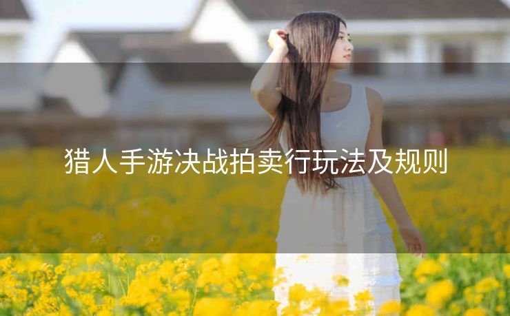 猎人手游决战拍卖行玩法及规则