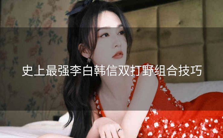 史上最强李白韩信双打野组合技巧