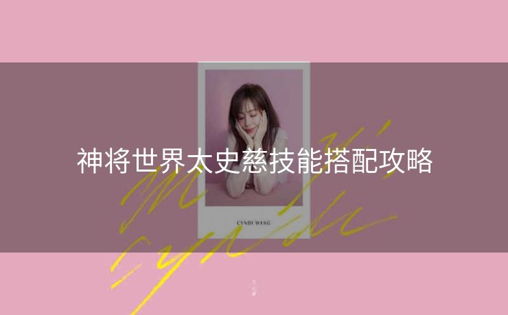 神将世界太史慈技能搭配攻略