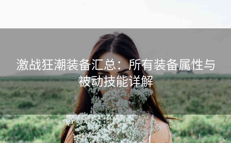 激战狂潮装备汇总：所有装备属性与被动技能详解