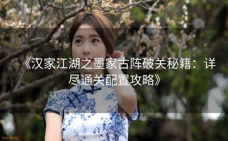 《汉家江湖之墨家古阵破关秘籍：详尽通关配置攻略》