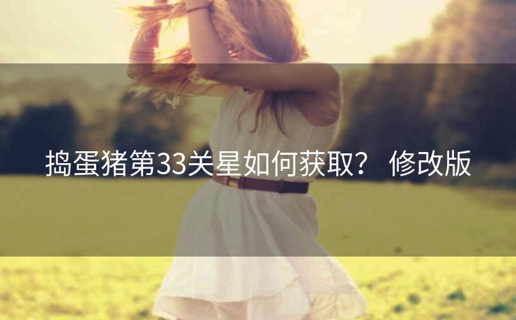 捣蛋猪第33关星如何获取？ 修改版