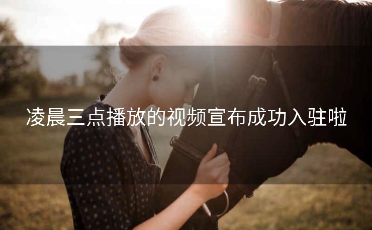 凌晨三点播放的视频宣布成功入驻啦