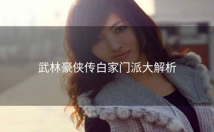 武林豪侠传白家门派大解析