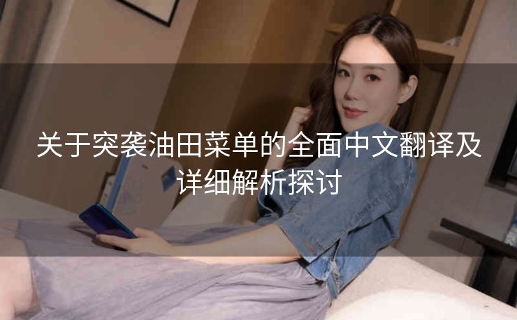 关于突袭油田菜单的全面中文翻译及详细解析探讨