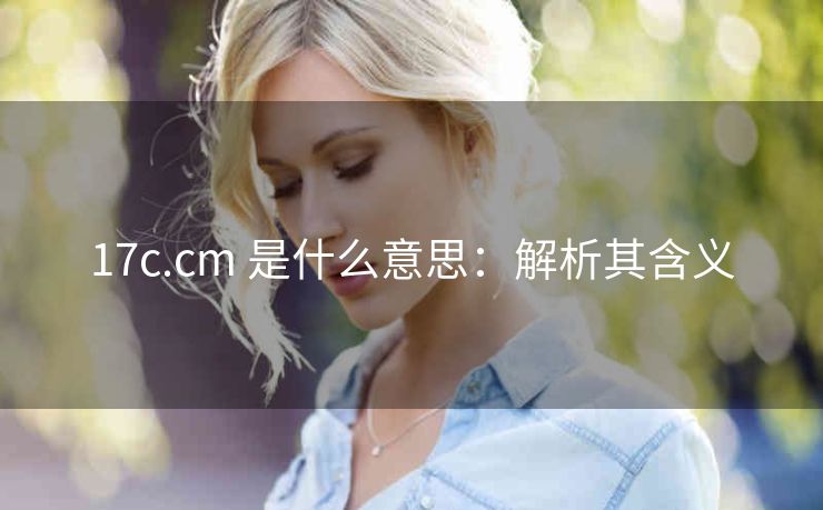 17c.cm 是什么意思：解析其含义