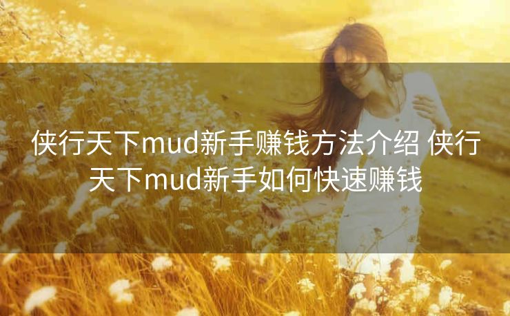 侠行天下mud新手赚钱方法介绍 侠行天下mud新手如何快速赚钱