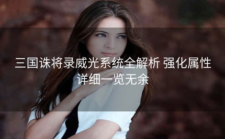 三国诛将录威光系统全解析 强化属性详细一览无余