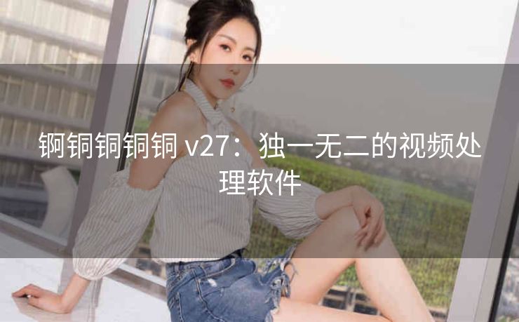 锕铜铜铜铜 v27：独一无二的视频处理软件