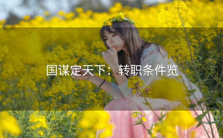 国谋定天下：转职条件览