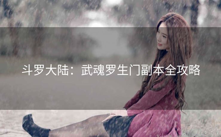 斗罗大陆：武魂罗生门副本全攻略
