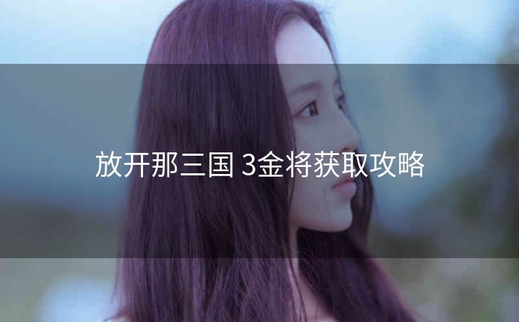 放开那三国 3金将获取攻略
